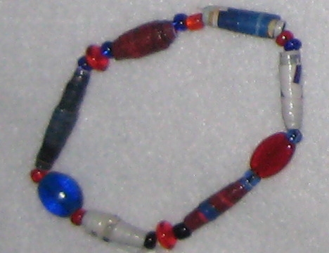 Red, white, and blue 9.5 inch ankle bracelet